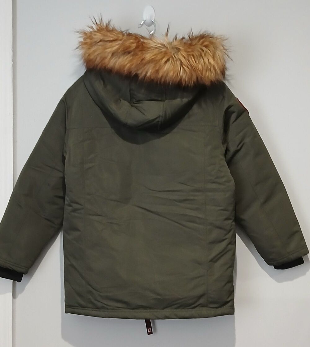 Canada Weather Gear Army Green Heavyweight Artic Parka w Faux Fur Hood Men Sz L. - Picture 10 of 10